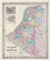 1856 Colton Map of Holland and Belgium