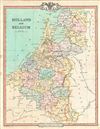 1850 Cruchley Map of Holland and Belgium