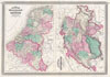 1870 Johnson Map of Holland, Belgium, and Switzerland