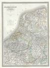 1860 Dufour Map of The Netherlands (Holland), Belgium and Luxembourg