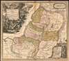 1734 Seutter Map of the Holy Land with Beautifully Engraved Biblical Scenes