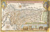 1670 Bockler Map Holyland showing Moses and Aaron