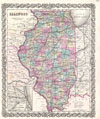 1855 Colton Map of Illinois