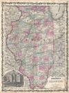 1862 Johnson Map of Illinois
