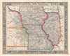 1861 Mitchell Map of Illinois, Missouri, Iowa, Nebraska, and Kansas