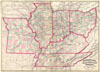 1873 Asher Adams Map of the Midwest ( Ohio, Indiana, Illinois, Missouri, Kentucky )