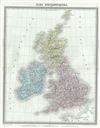 1874 Tardieu Map of the British Isles (England, Wales, Scotland, Ireland)