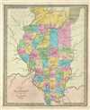 1834 Burr Map of Illinois