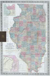 1852 Colton Sectional Pocket Map of Illinois