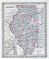 1856 Colton Map of Illinois