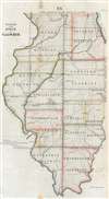 1845 Conway Land Survey Map of Illinois