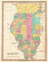 1827 Finley Map of Illinois