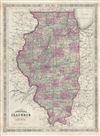 1866 Johnson Map of Illinois