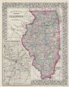 1872 Mitchell Map of Illinois