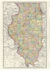 1889 Rand McNally Map of Illinois