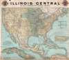 1897 Poole Brothers Railroad Map of the Illinois Central Railroad