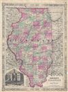 1863 Johnson Map of Illinois