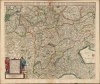1671 Danckerts / De Wit Travelers' Road Map of the Holy Roman Empire