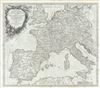 1752 Vaugondy Map of Europe under Charlemagne