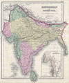 1855 Colton Map of India or Hindostan