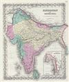 1856 Colton Map of India