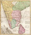 1733 Homann Heirs Map of India