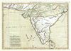 1750 Janvier Map of India in Antiquity
