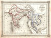 1852 Levasseur Map of India and Southeast Asia