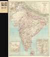 1929 Survey of India Road Map of India w/ Manuscript Notations