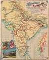 1911 Waterlow / GIP Railway Map of India w/ Bombay