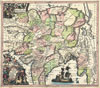 1740 Seutter Map of India, Pakistan, Tibet and Afghanistan
