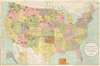 1896 Browning Map of the United States w/ Indian Reservations