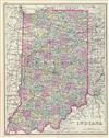 1887 Bradley Map of Indiana