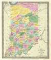 1833 Burr Map of Indiana