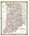 1855 Colton Map of Indiana