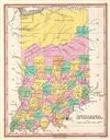 1827 Finley Map of Indiana