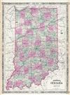 1864 Johnson Map of Indiana