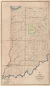 1845 General Land Office Map of Indiana