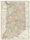 1889 Rand McNally Map of Indiana