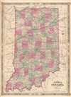 1864 Johnson Map of Indiana