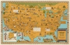 1944 Jefferson Pictorial Map of the United States Indian Tribes w/ Teacher's Kit