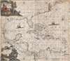 1680 De Wit Map of the West Indies and the North American Coast