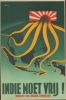 1944 Pat Keely Propaganda Map Poster of Japan as Octopus grabbing Southeast Asia