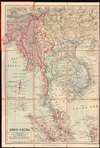 1909 Stanford Map of Southeast Asia: Thailand, Malaysia, Vietnam, Laos