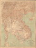 1914 'Missions Pavie' General Map of Southeast Asia: Thailand, Cambodia, Laos, Vietnam