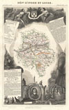 1852 Levasseur Map of the Department d'Indre Et Loire, France (Chenin Wine Region)