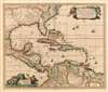 1680 Visscher Map of the Caribbean, Florida,  Central America and Terra Firma