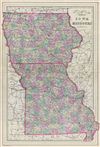 1887 Bradley Map of Iowa and Missouri