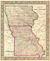 1861 Mitchell Map of Iowa and Missouri