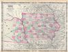 1864 Johnson Map of Iowa and Nebraska